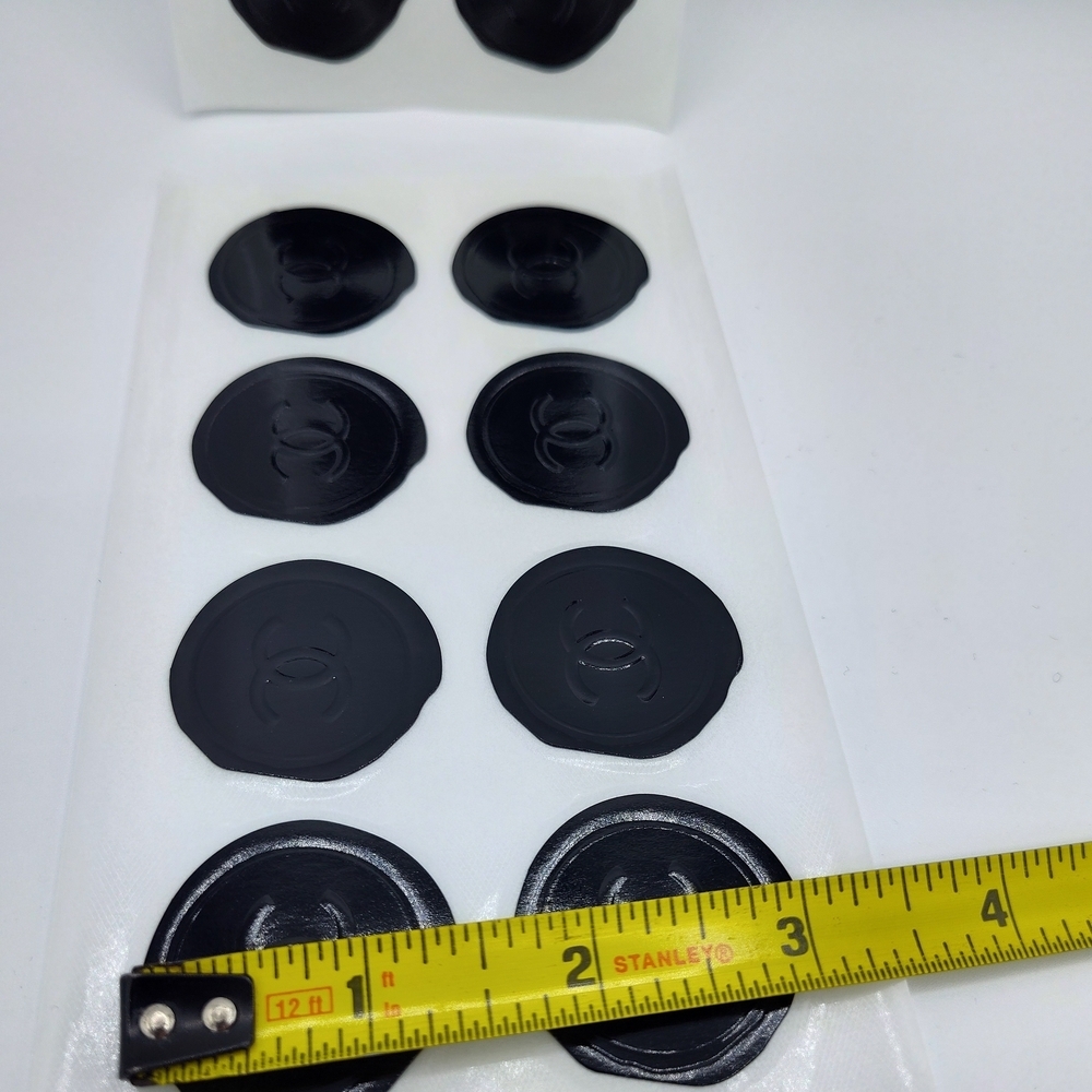 CHANEL Black Wax Seal Stickers Set 16 Total Double C Logo Gift Luxury Packaging - Picture 2 of 2